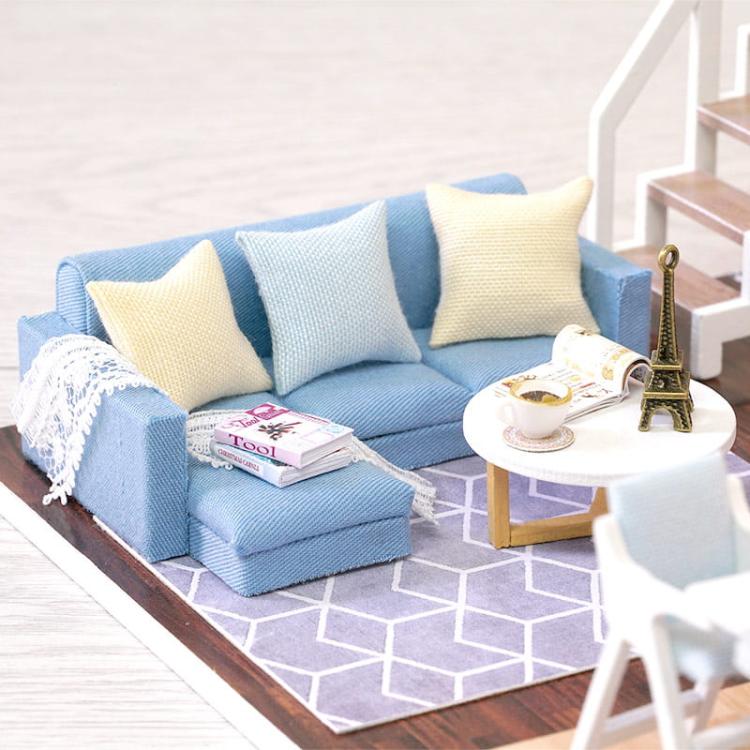 Miniaturowy domek - Niebieski loft