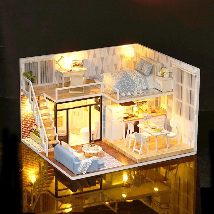 Miniaturowy domek - Niebieski loft