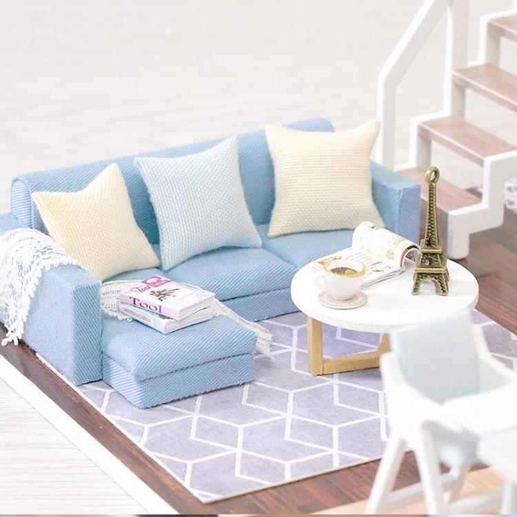 Miniaturowy domek - Niebieski loft