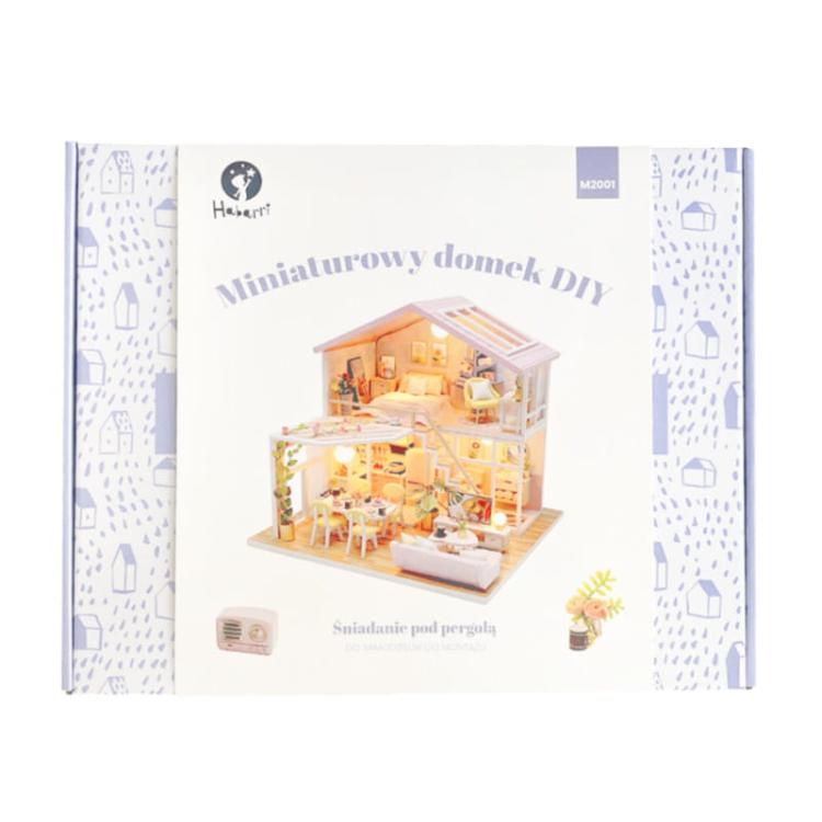 Miniaturowy domek - Śniadanie pod pergolą