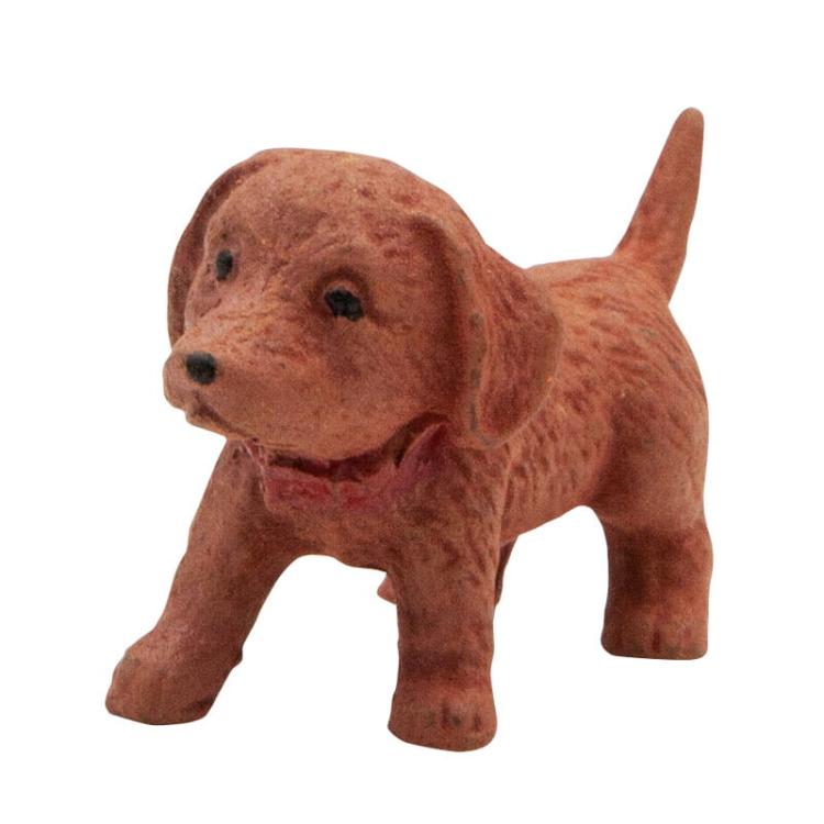 Miniaturowe figurki - szczeniaczki. Brązowy piesek.