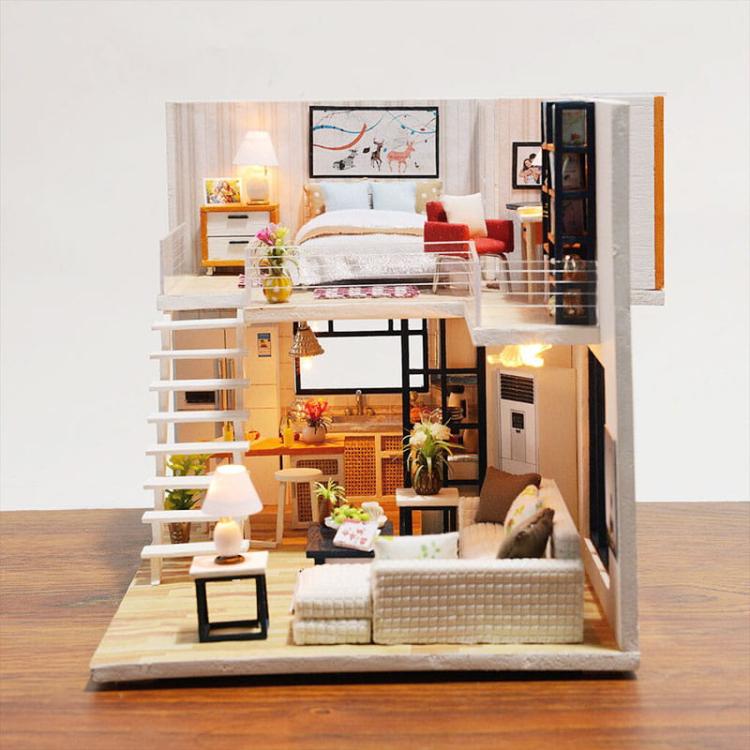 Miniaturowy domek - Zachód słońca w Alpach