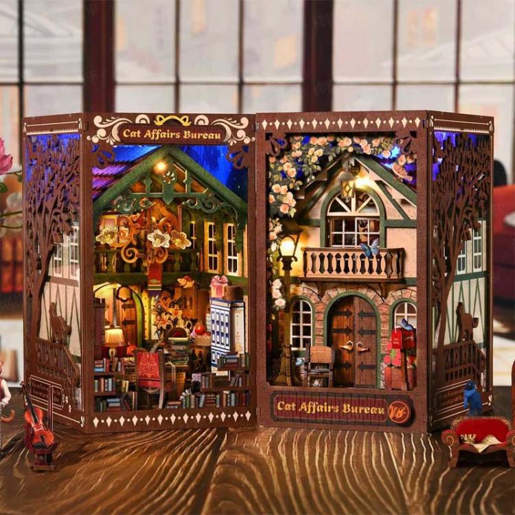 Biuro detektywa Kota*- Miniaturowy domek Book Nook Aslowsnail