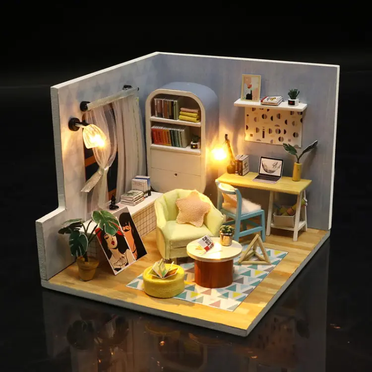 Miniaturowy domek Błękitne retro