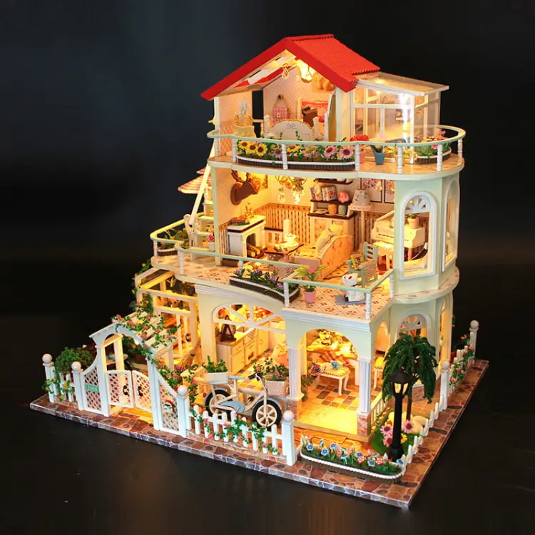 Miniaturowy domek Willa w kwiatach