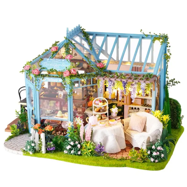Miniaturowy domek - Różana herbaciarnia