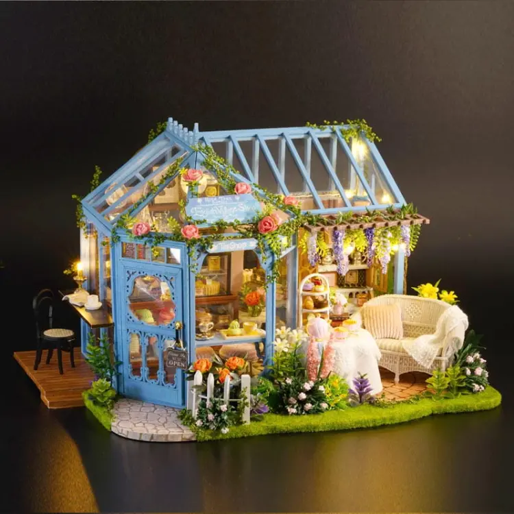 Miniaturowy domek - Różana herbaciarnia