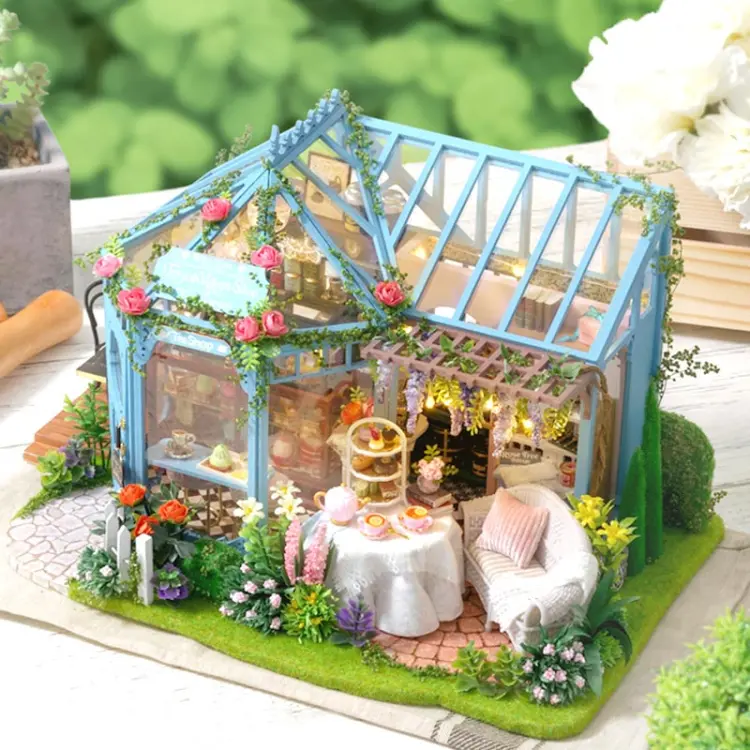 Miniaturowy domek - Różana herbaciarnia