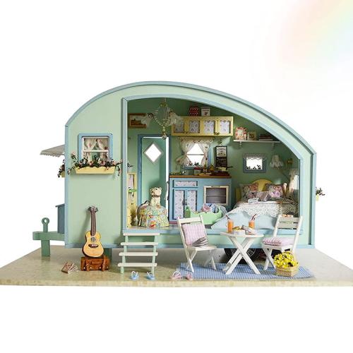 Miniaturowy domek - Wakacje na kempingu