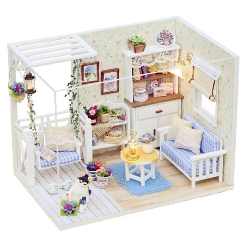 Miniaturowy domek - Fiołkowa weranda