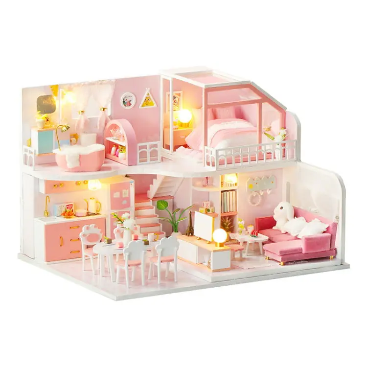 Miniaturowy domek - Różowa chmurka