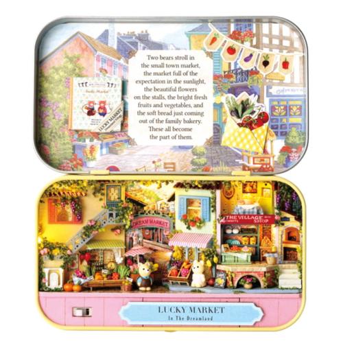 Kolorowy ryneczek - miniaturowy domek DIY