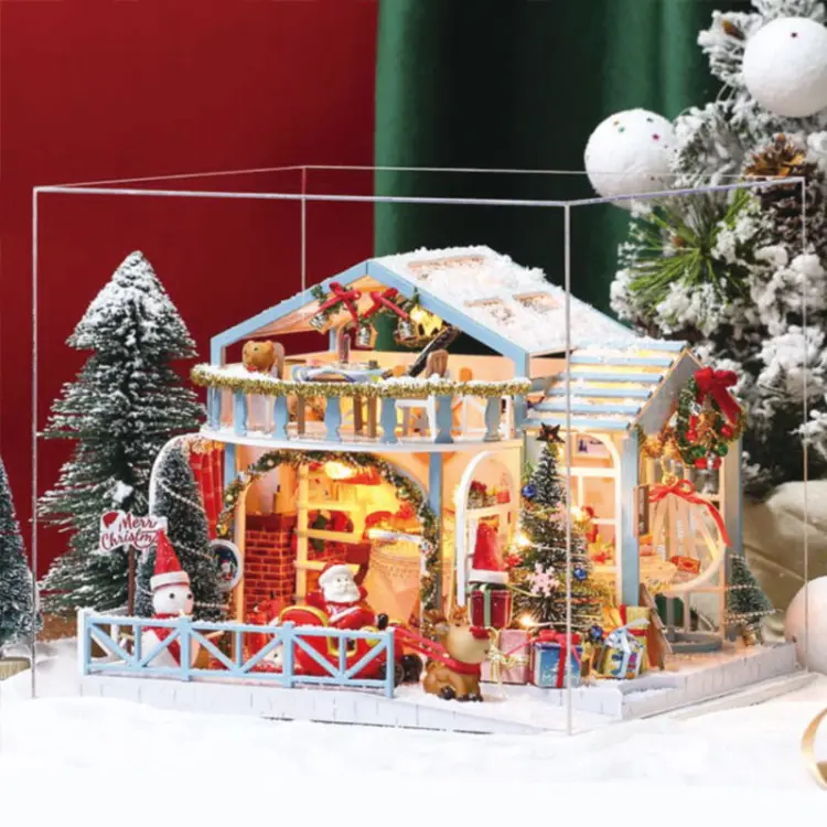 Miniaturowy domek - Boże Narodzenie w Alpach