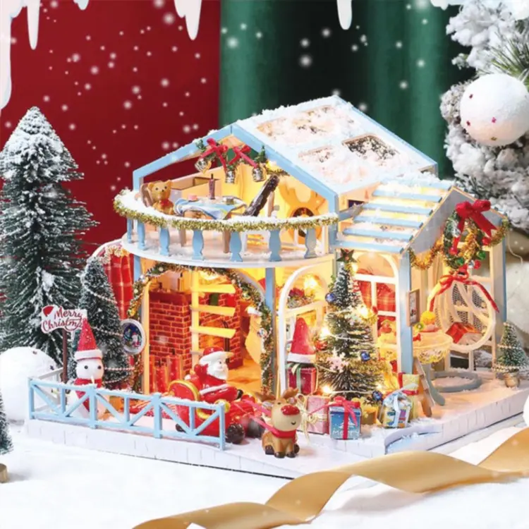 Miniaturowy domek - Boże Narodzenie w Alpach