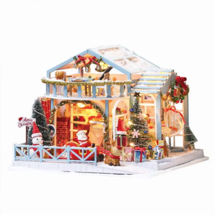 Miniaturowy domek - Boże Narodzenie w Alpach