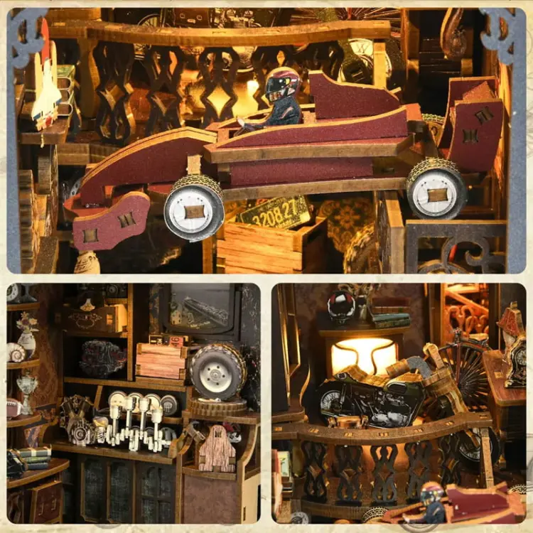 Vintage Car*- Miniaturowy domek Book Nook Aslowsnail