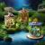 Turkusowe jezioro*- Miniaturowy domek