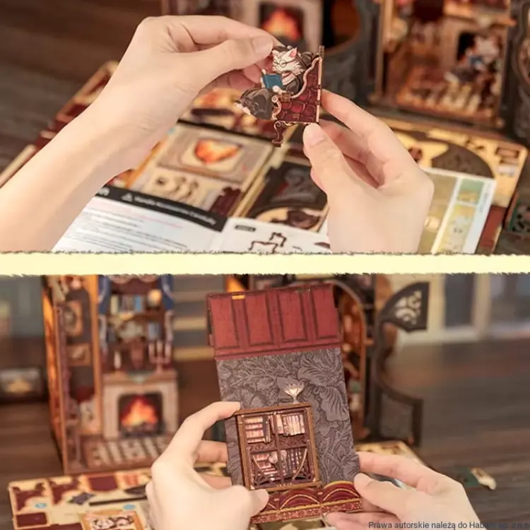 Salonik Hrabiego Kota*- Miniaturowy domek mini Book Nook CuteBee