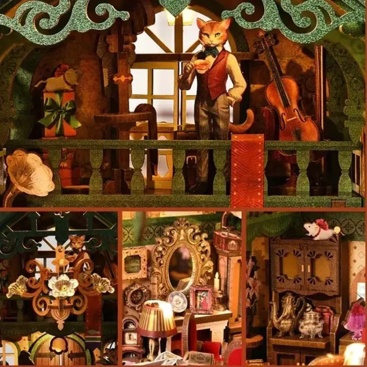 Biuro detektywa Kota*- Miniaturowy domek Book Nook Aslowsnail