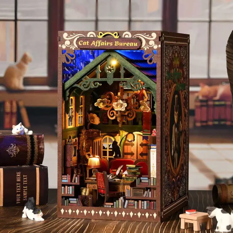 Biuro detektywa Kota*- Miniaturowy domek Book Nook Aslowsnail