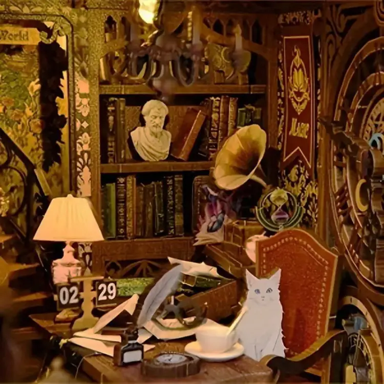 Świątynia wiedzy* - Miniaturowy domek Book Nook Aslowsnail