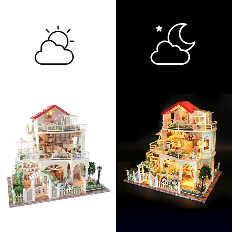 Miniaturowy domek Willa w kwiatach